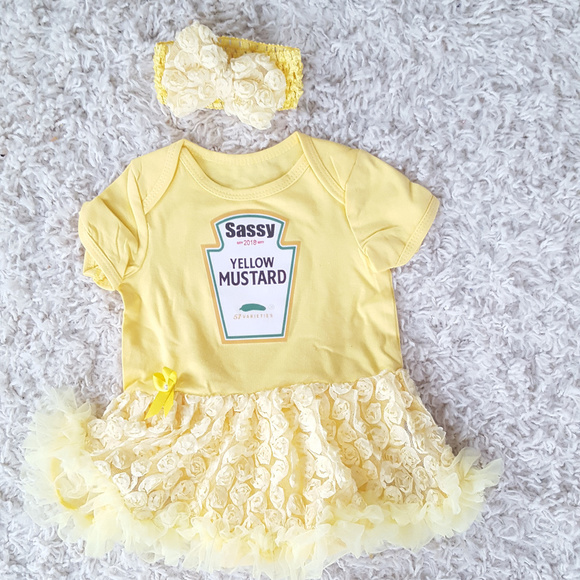 Handmade Other - Baby Girl Halloween Mustard Costume Tutu Dress -